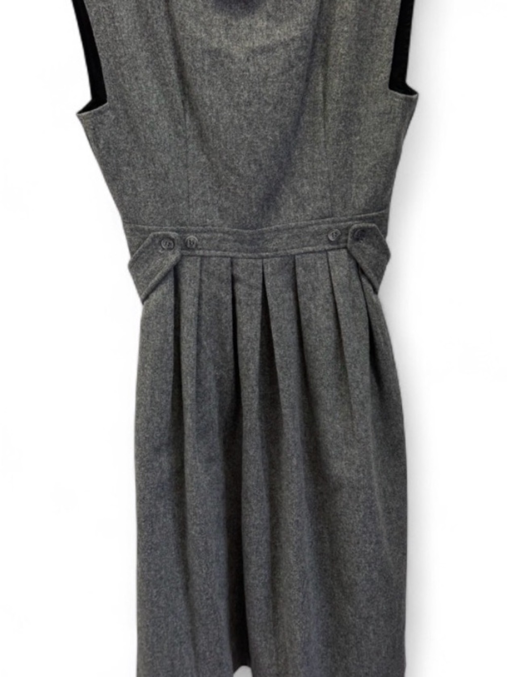 Vintage Lanz Originals Gray Tweed Wool Pinafore Jumper Dress - Vintage Size 9/10